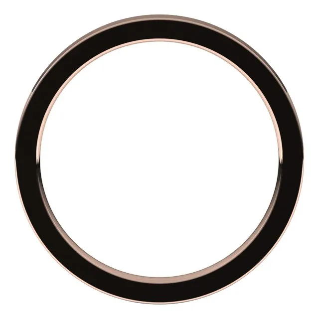 10K Rose Gold Flat Comfort Fit Wedding Band, 2 mm Wide