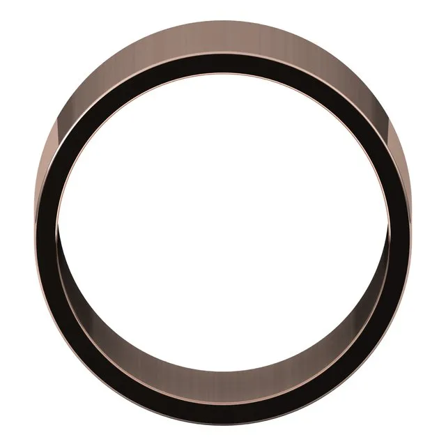 10K Rose Gold Flat Wedding Band, 12 mm Wide