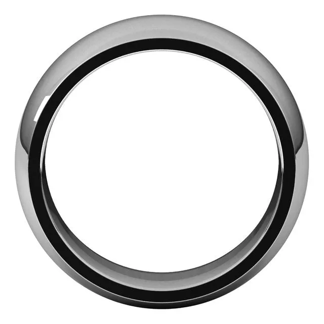 10K White Gold Domed Comfort Fit Wedding Band, 9 mm Wide