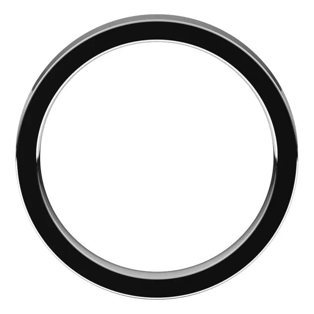 10K White Gold Flat Comfort Fit Wedding Band, 3 mm Wide