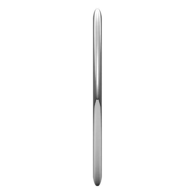 10K White Gold Half Round Wedding Band, 1 mm Wide