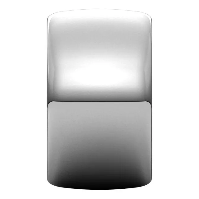 10K White Gold Half Round Wedding Band, 12 mm Wide