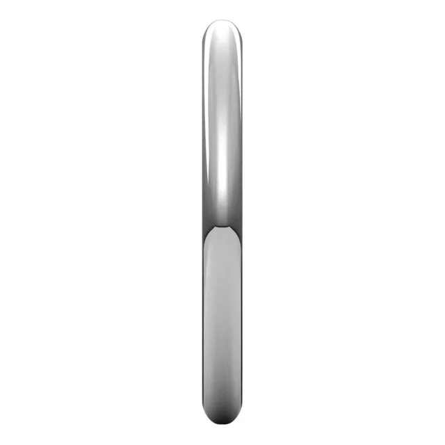 10K White Gold Half Round Wedding Band, 2 mm Wide