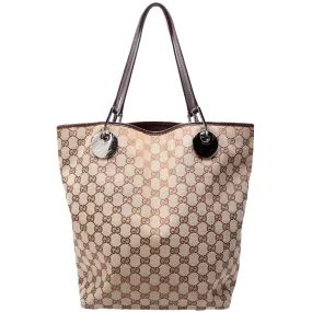 120836 GG Canvas Tote Brown