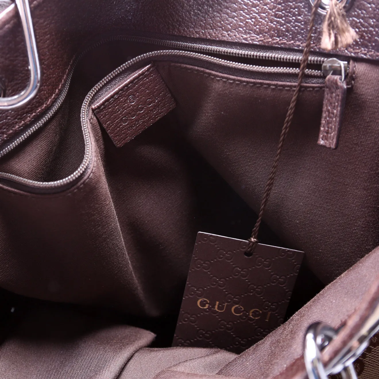 120836 GG Canvas Tote Brown