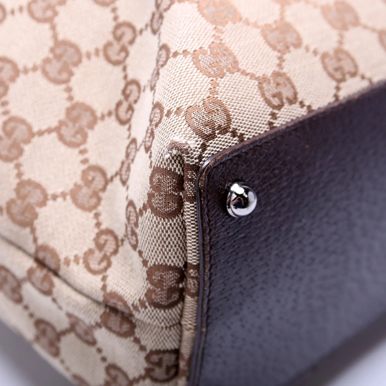 120836 GG Canvas Tote Brown