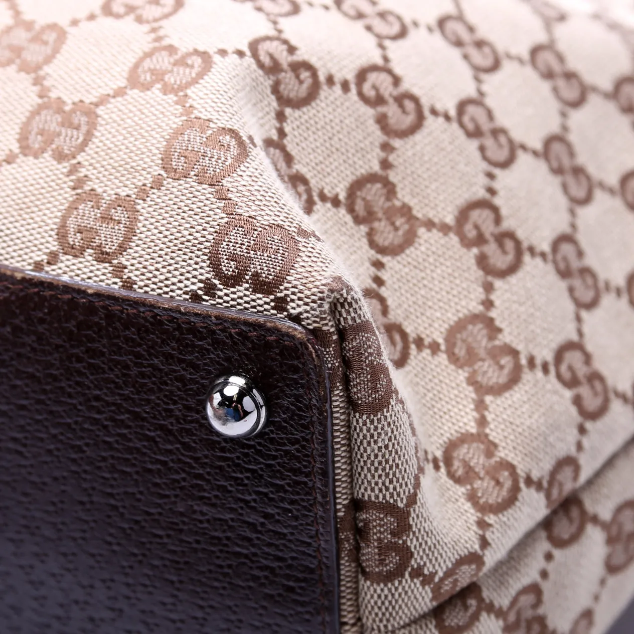 120836 GG Canvas Tote Brown