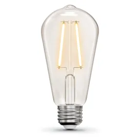 2.7W (25W Replacement) ST19 E26 Clear Glass Vintage Edison LED Light Bulb, Soft White (4-Pack)