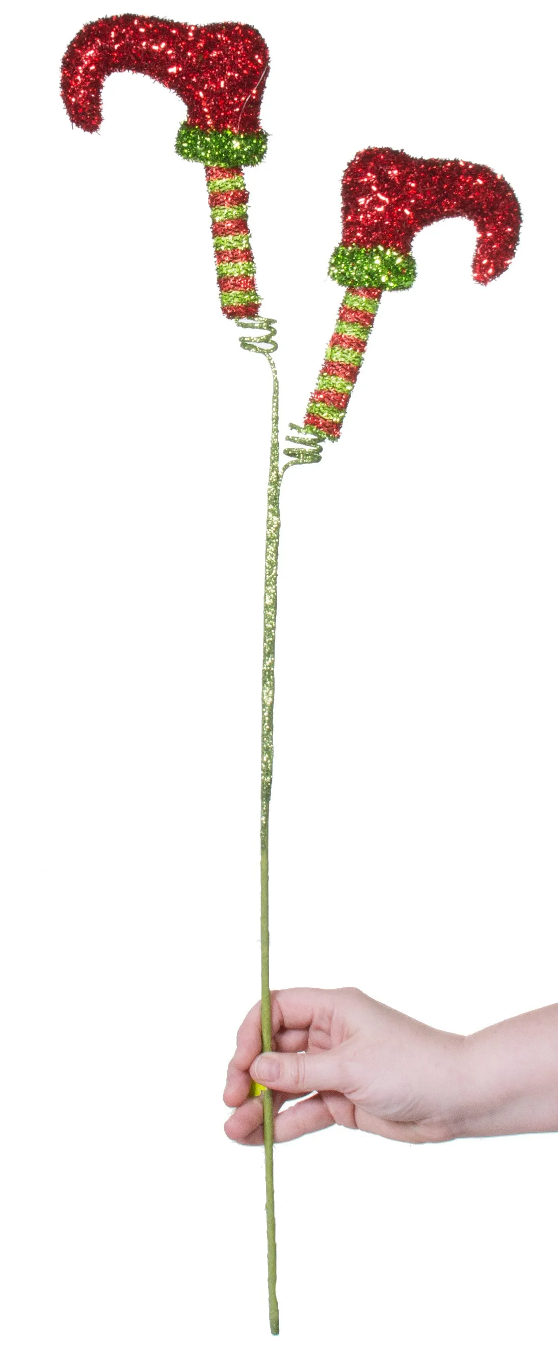 28" Tinsel Elf Boot Spray