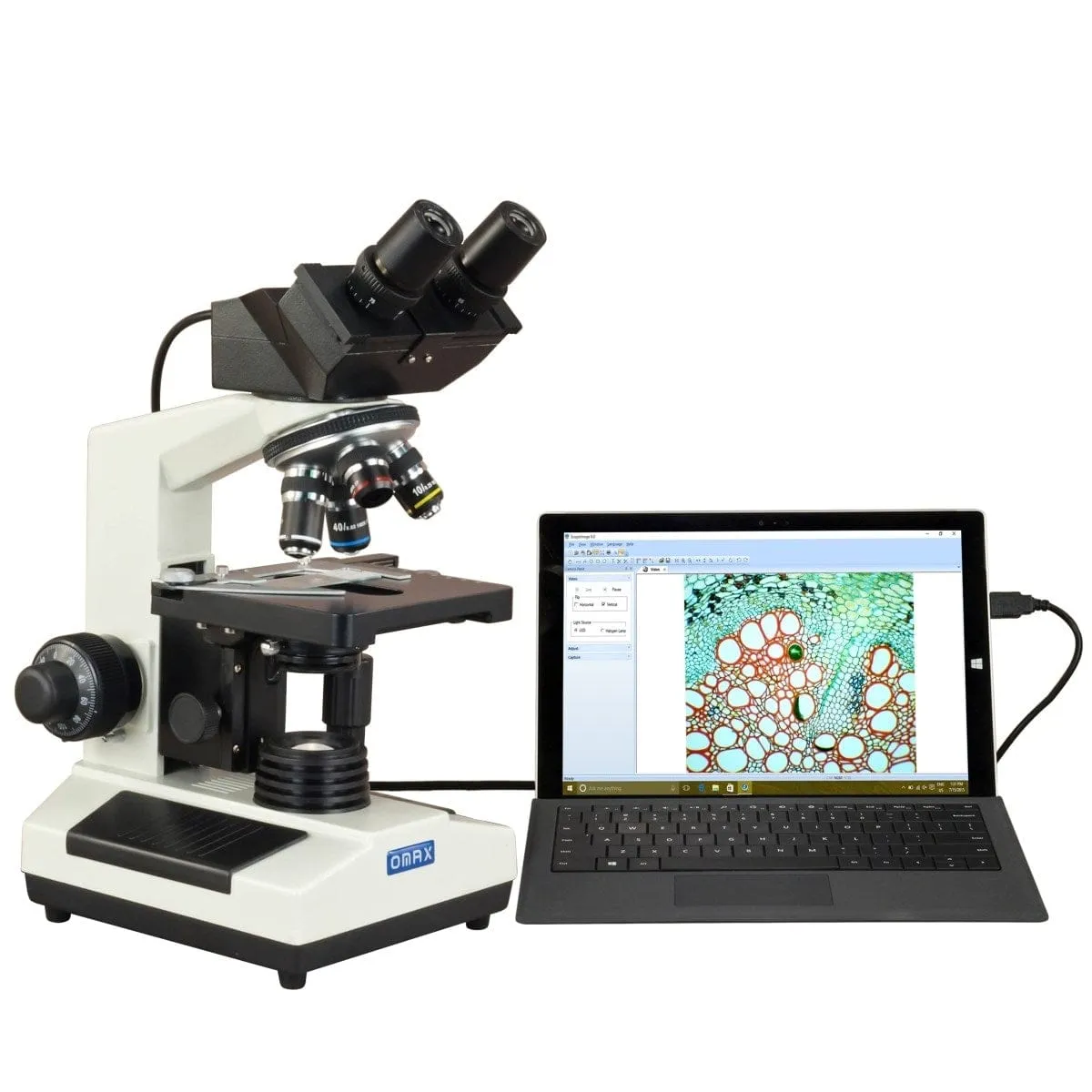 40X-2000X 3MP Digital Integrated Microscope with Halogen Illumination   Blank Slides, Tissues