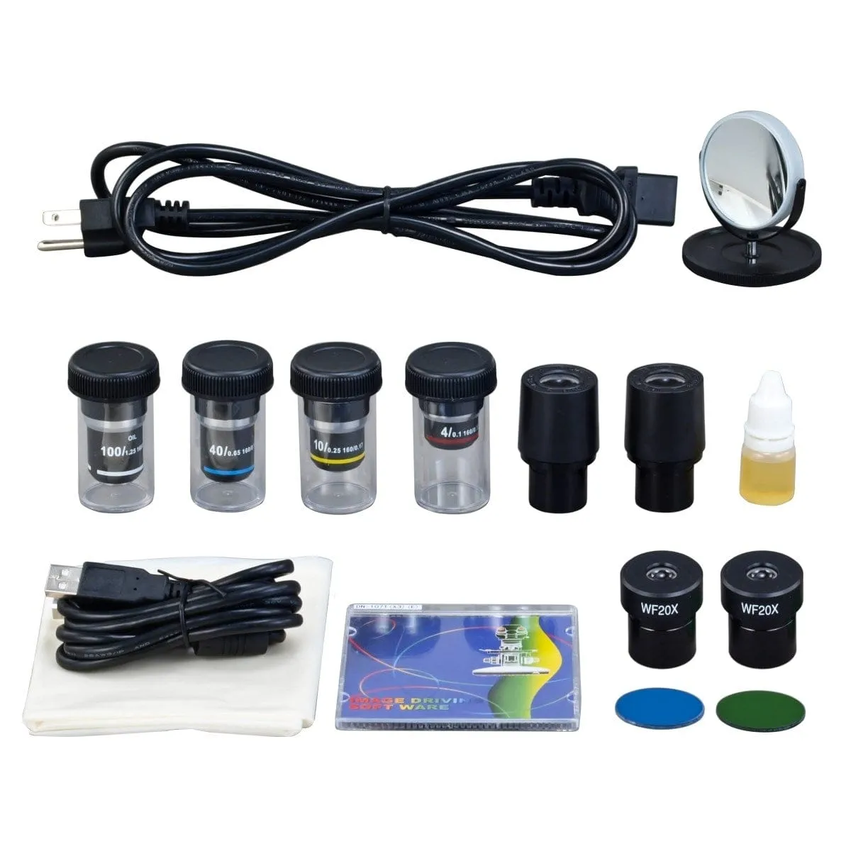 40X-2000X 3MP Digital Integrated Microscope with Halogen Illumination   Blank Slides, Tissues