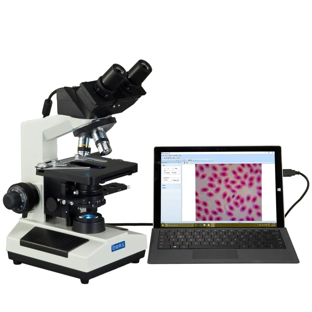 40X-2000X 3MP Digital Integrated Microscope with LED Illumination   2-lens Plan Phase-contrast Darkfield Kit