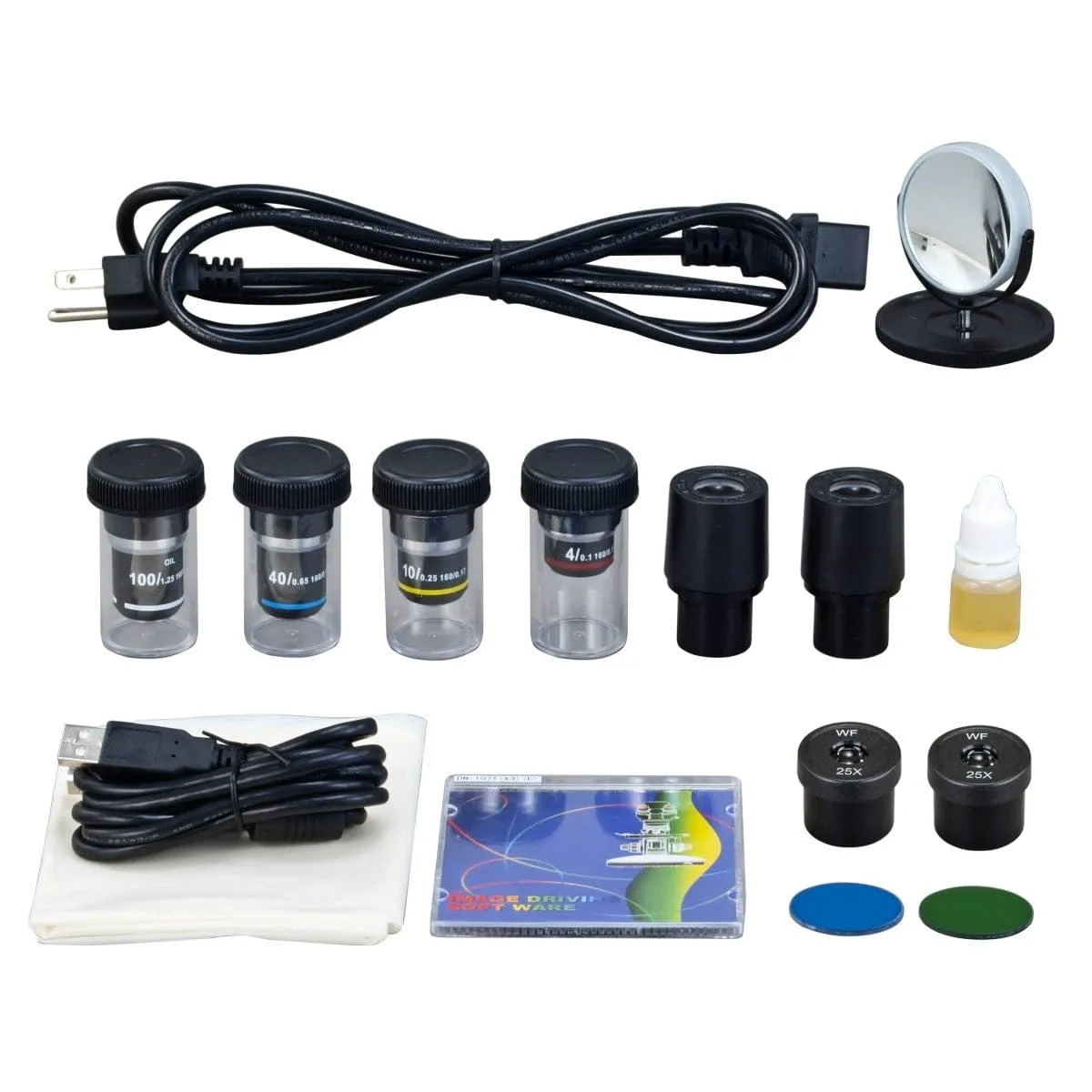 40X-2500X 3MP Digital Integrated Microscope with Halogen Illumination