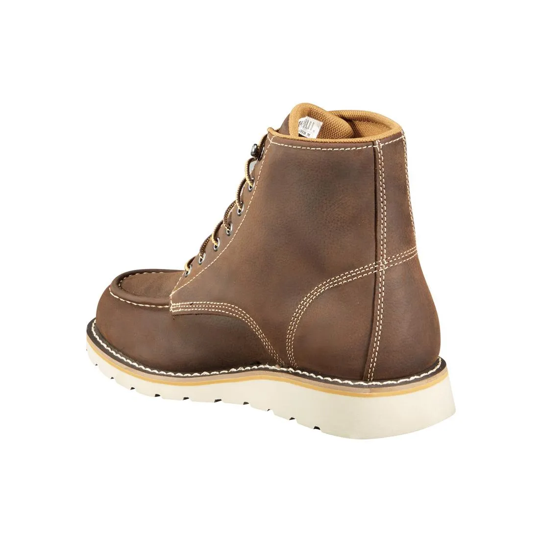 6" Waterproof Moc Wedge Steel Toe Work Boot Dark Brown