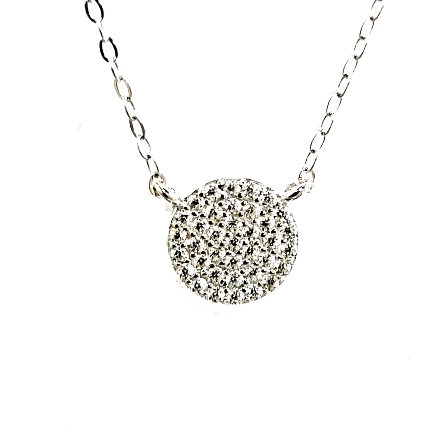 8mm Micropave Disc Necklace