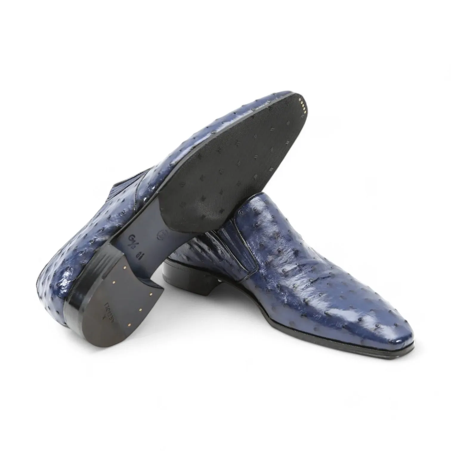 Artioli Libero Men's Shoes Exotic Ostrich Slip-on Loafers (ART1040)