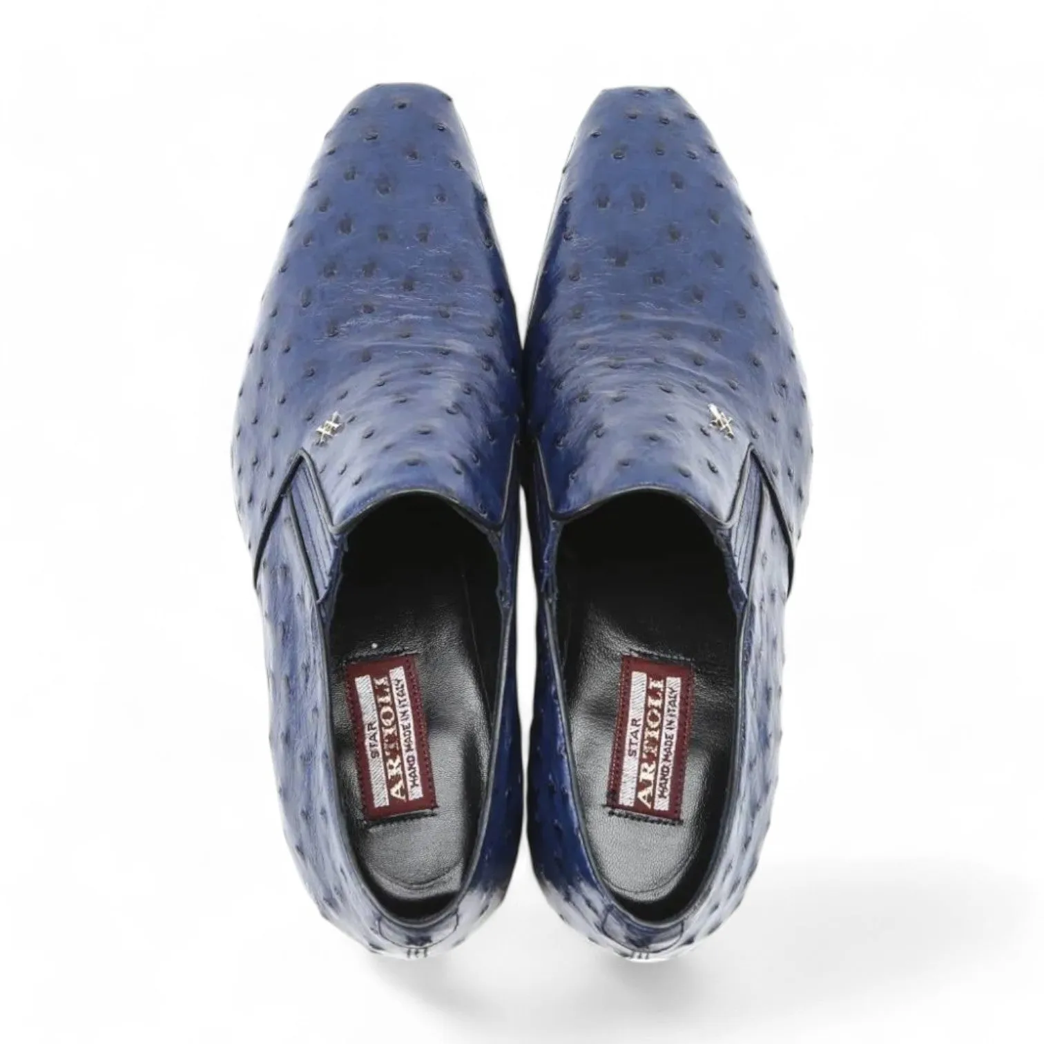 Artioli Libero Men's Shoes Exotic Ostrich Slip-on Loafers (ART1040)