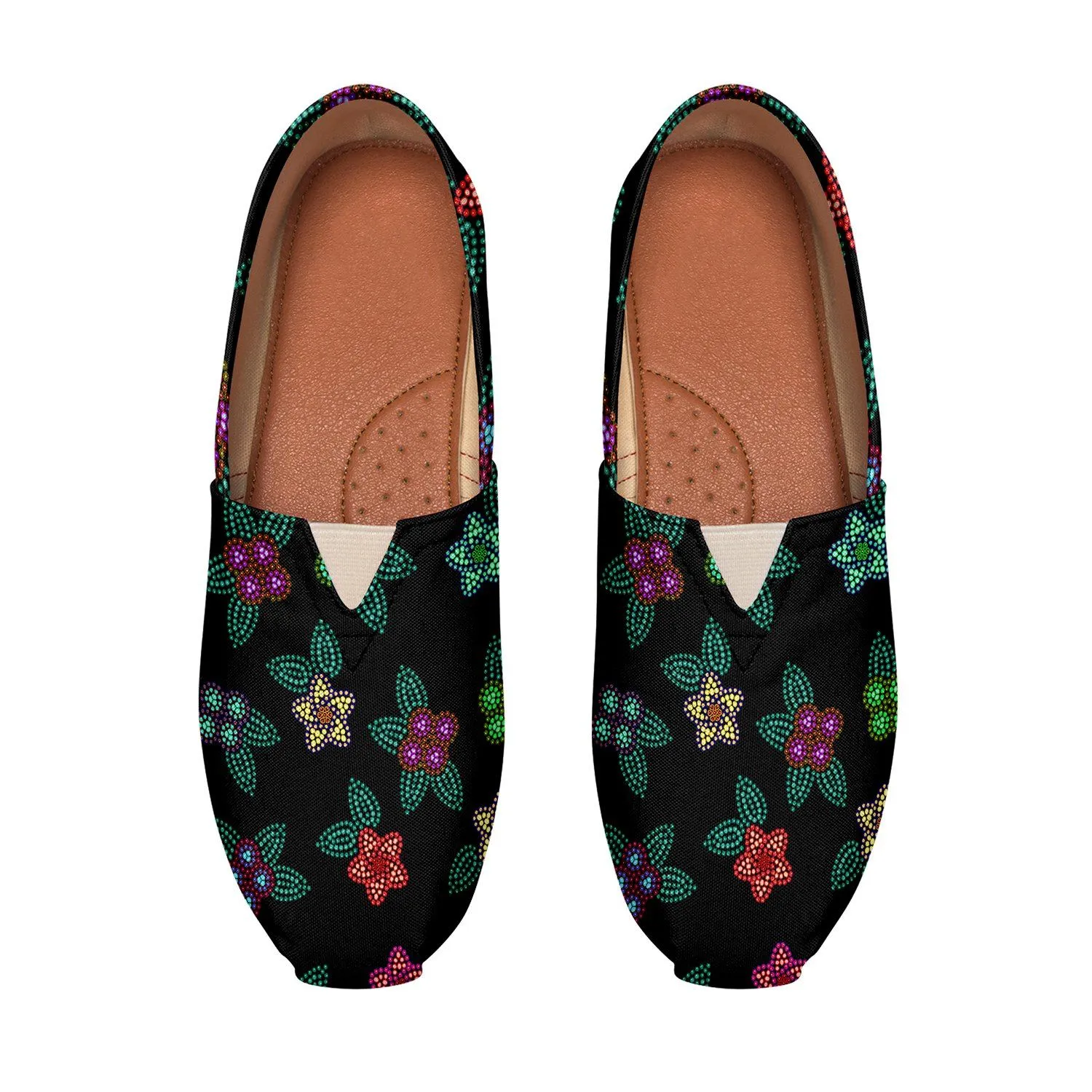 Berry Flowers Black Slip On