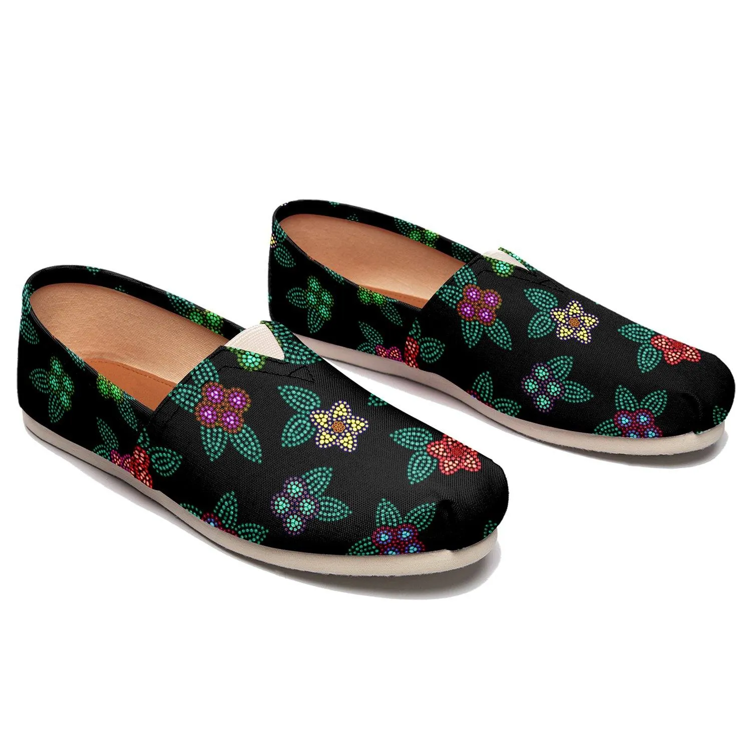 Berry Flowers Black Slip On
