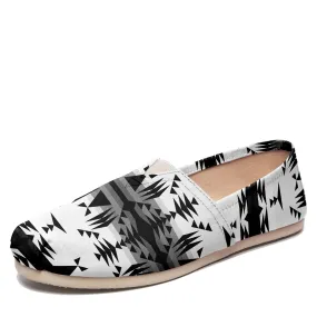 Between the Mountains White and Black Slip On