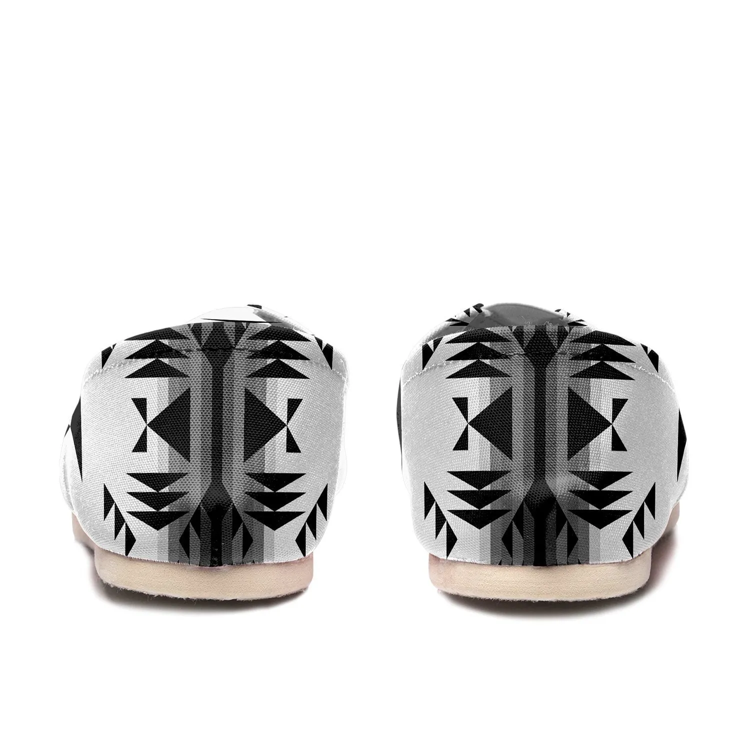 Between the Mountains White and Black Slip On