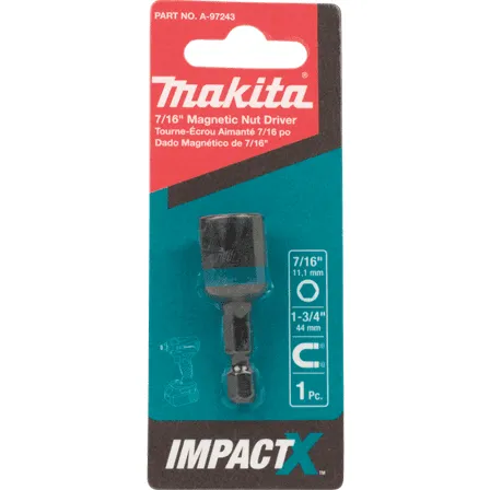 Bit Driver Impact Nutsetter Magnetic 7/16" X 1-3/4"