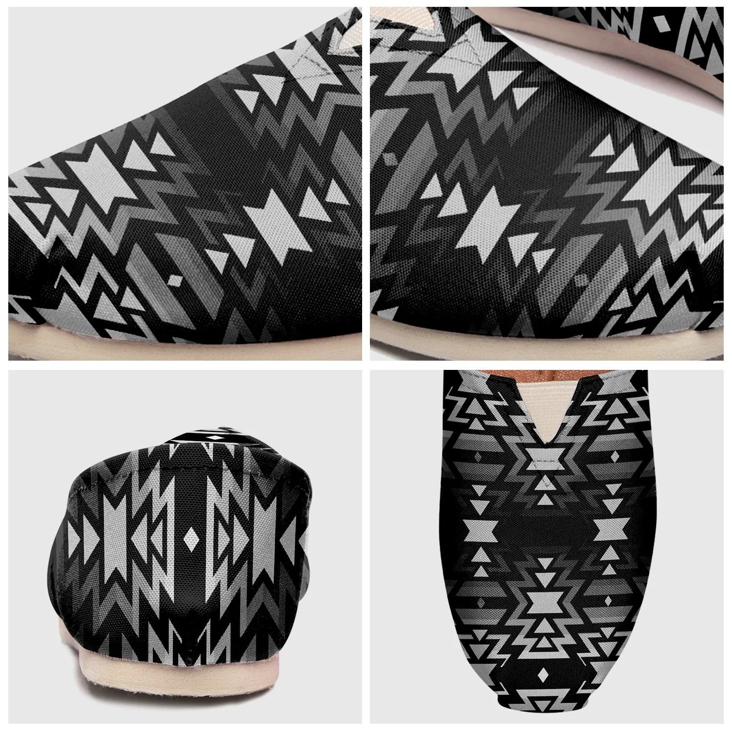 Black Fire Black and White Slip On
