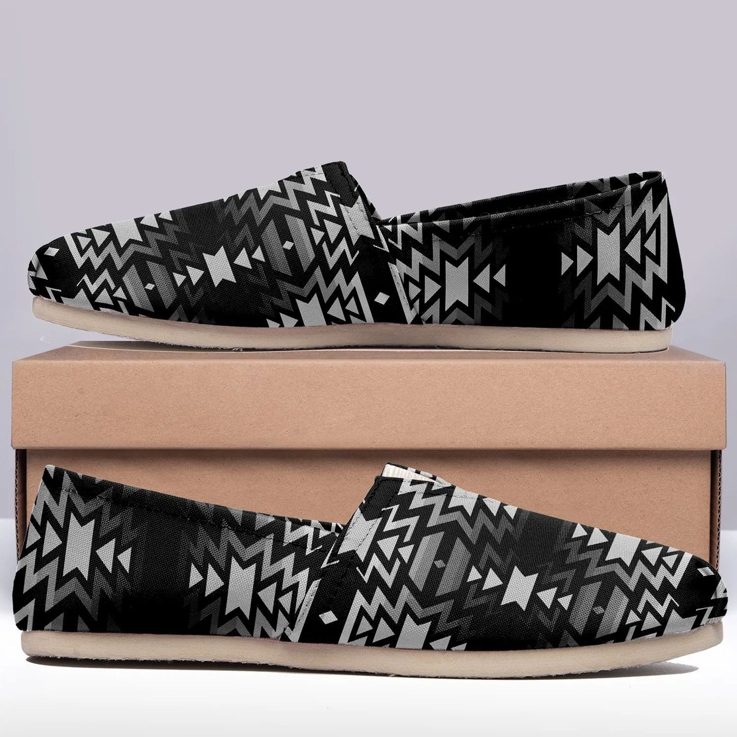 Black Fire Black and White Slip On