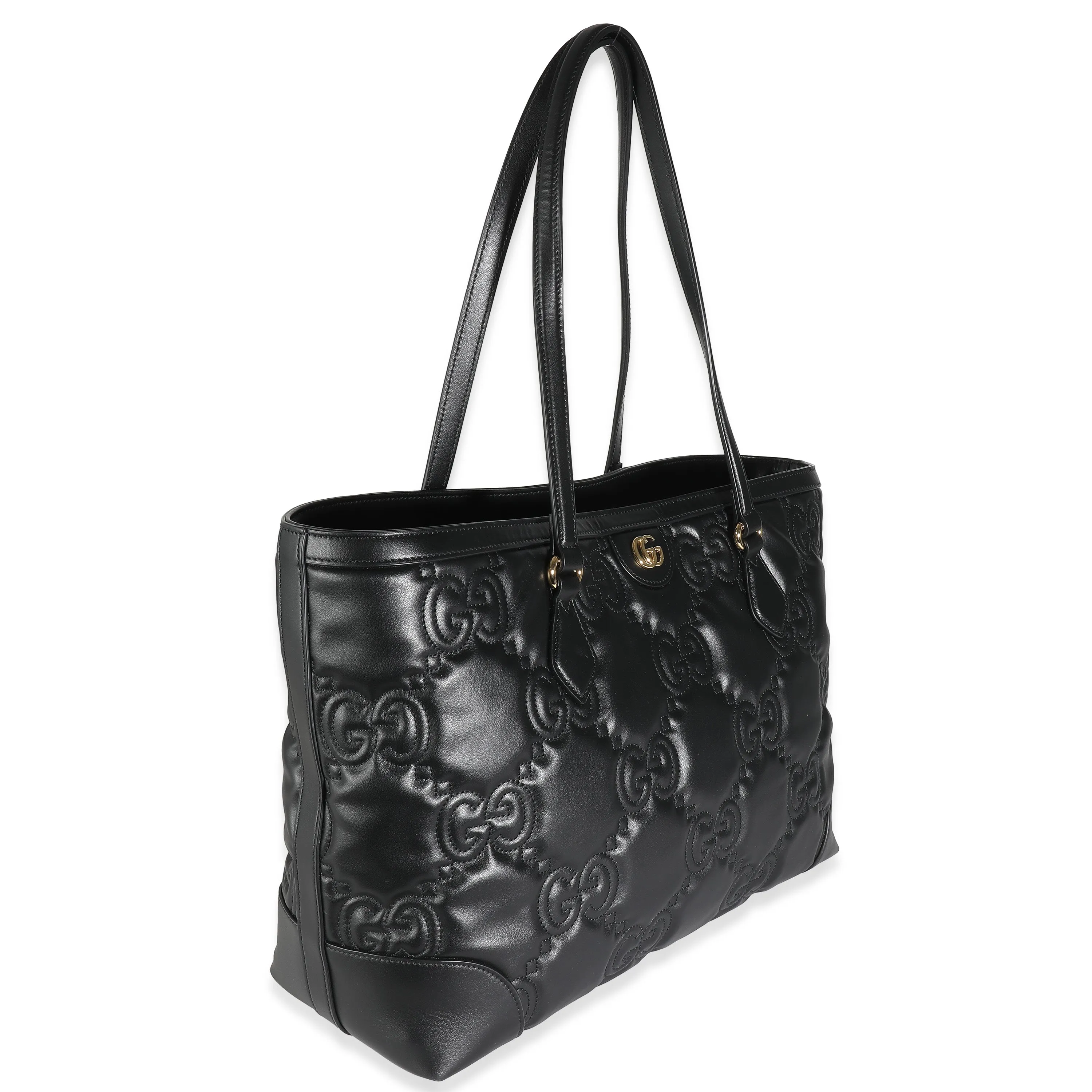 Black Matelassé Leather GG Medium Tote