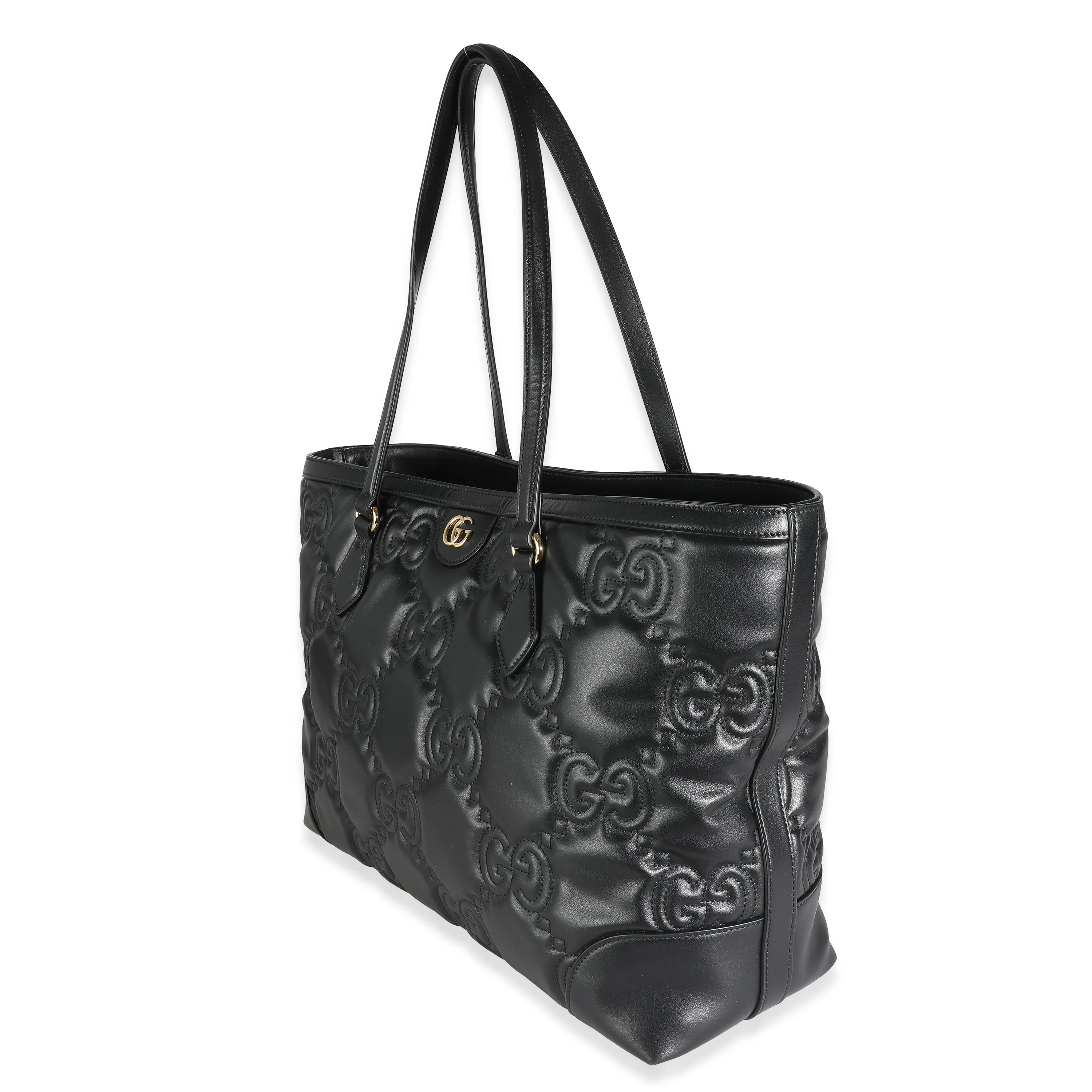 Black Matelassé Leather GG Medium Tote