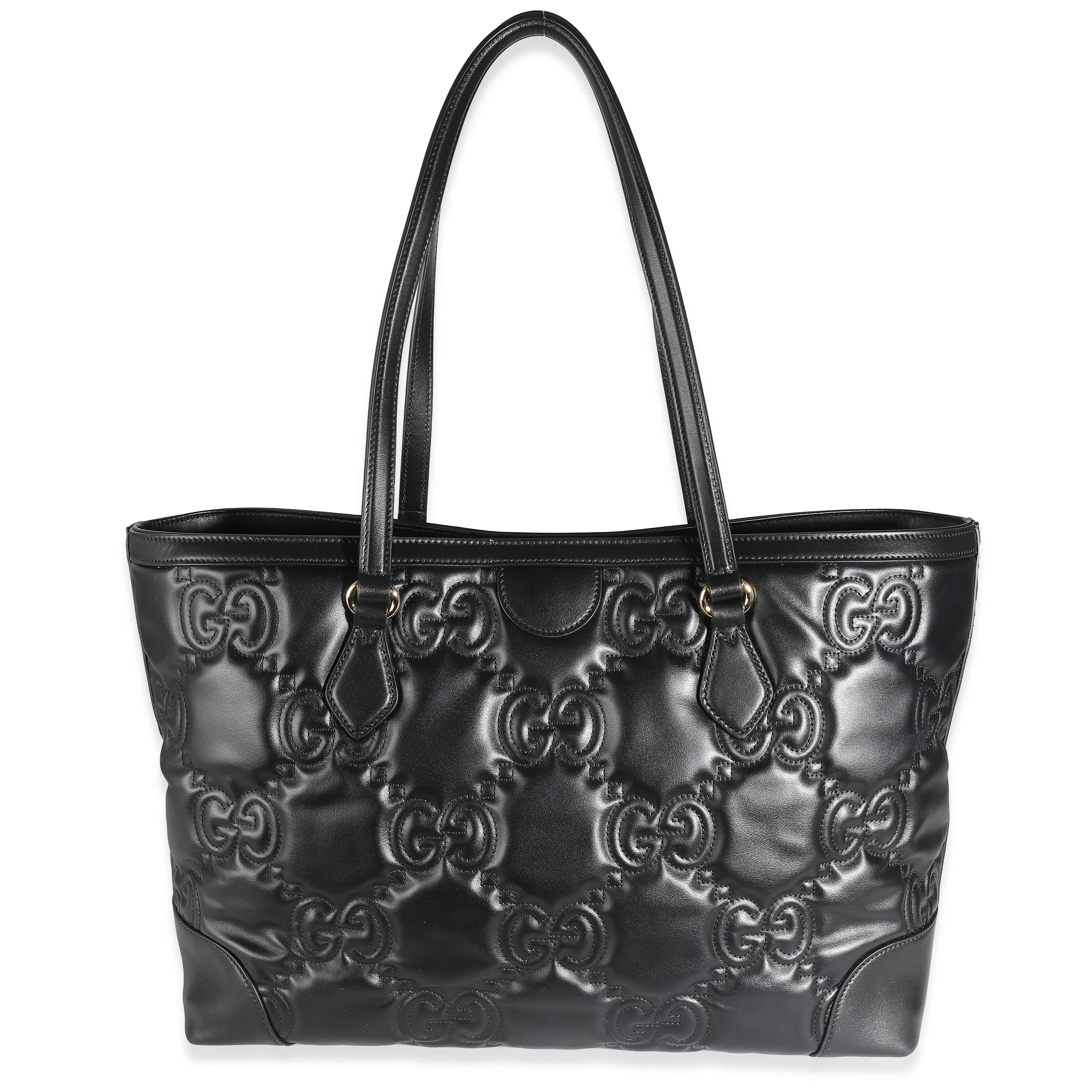 Black Matelassé Leather GG Medium Tote