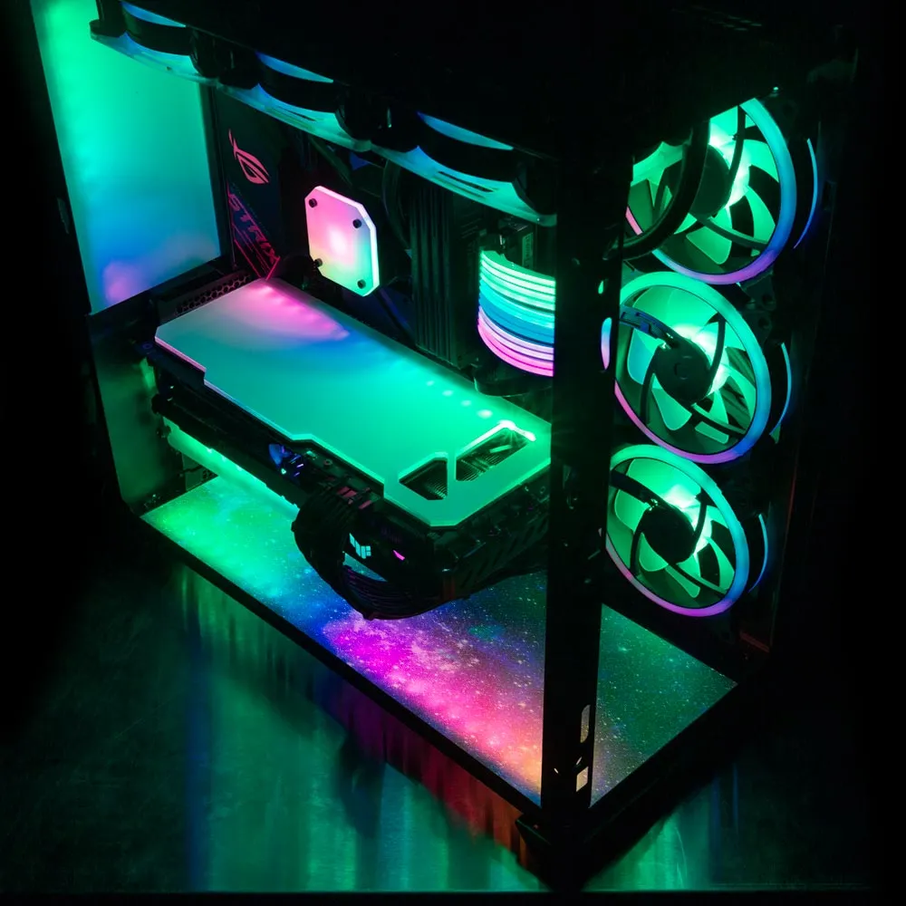 Blue Space Lian Li O11 Dynamic and XL Bottom Panel Plate Cover with ARGB LED Lighting