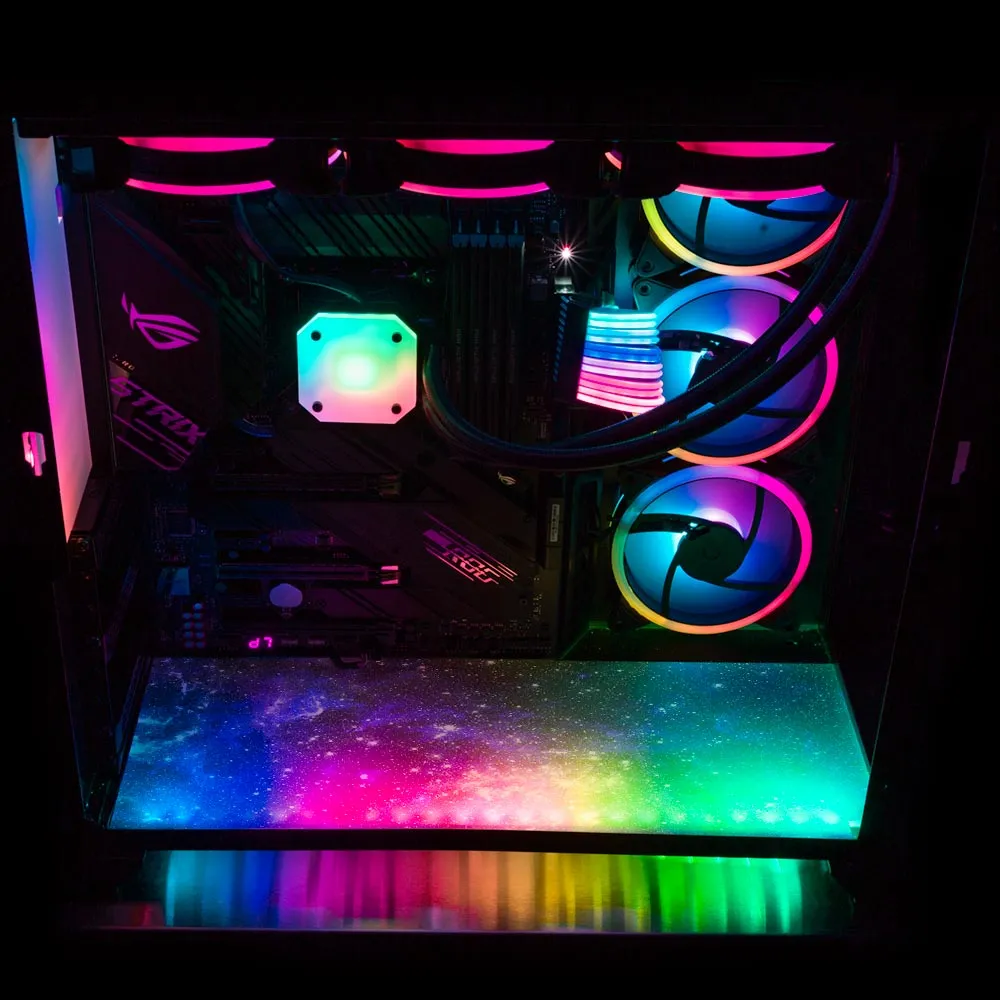 Blue Space Lian Li O11 Dynamic and XL Bottom Panel Plate Cover with ARGB LED Lighting