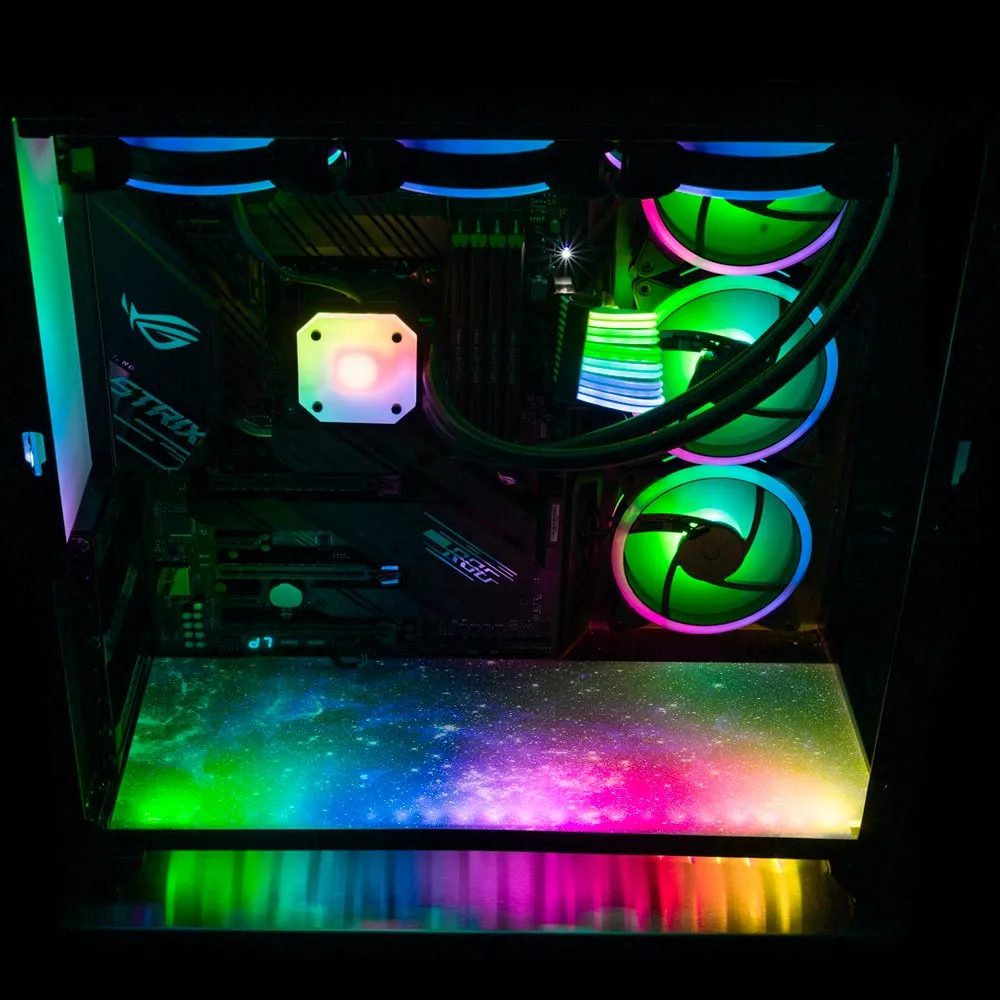 Blue Space Lian Li O11 Dynamic and XL Bottom Panel Plate Cover with ARGB LED Lighting