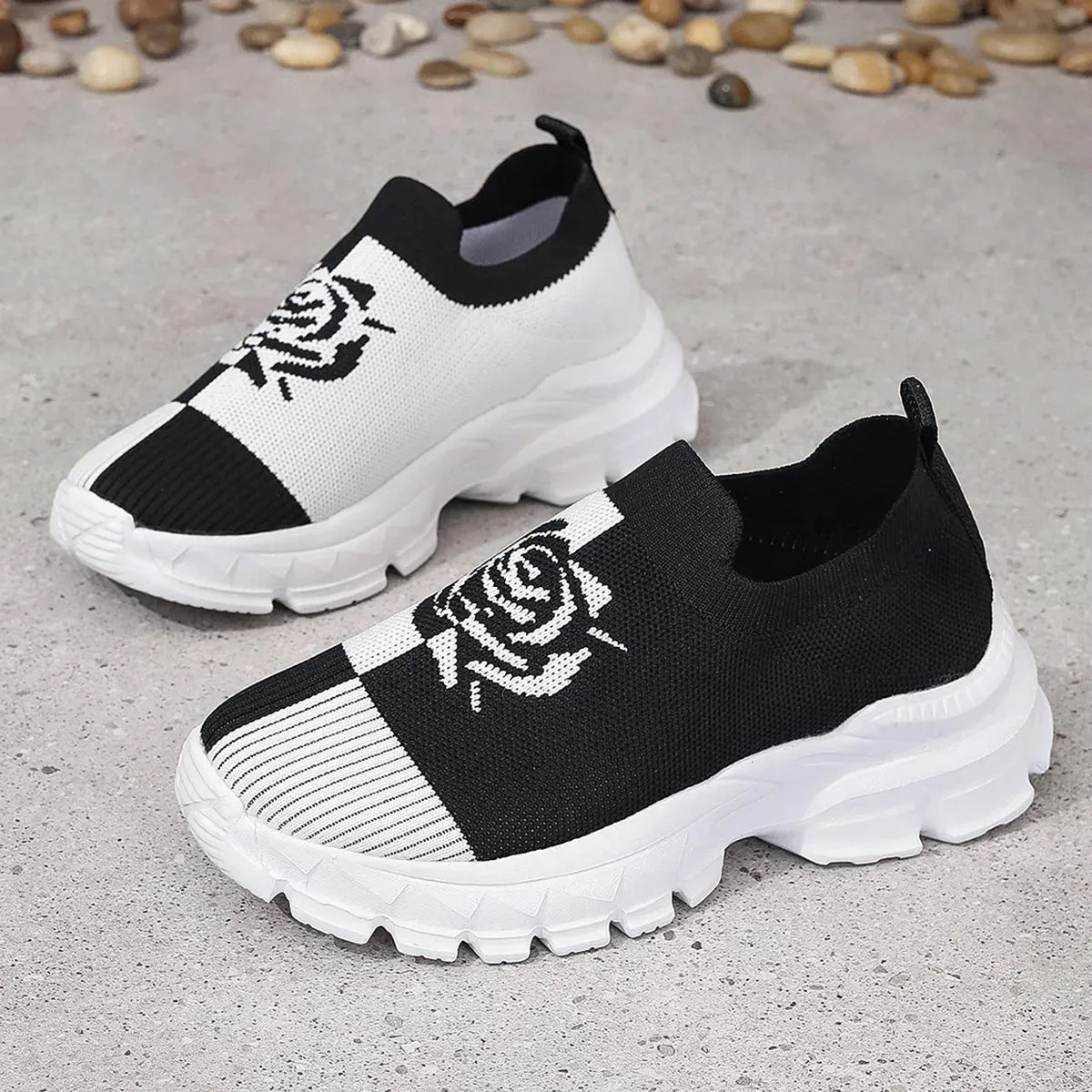 Breathable Sneaker Plus Size Flying Woven Women's