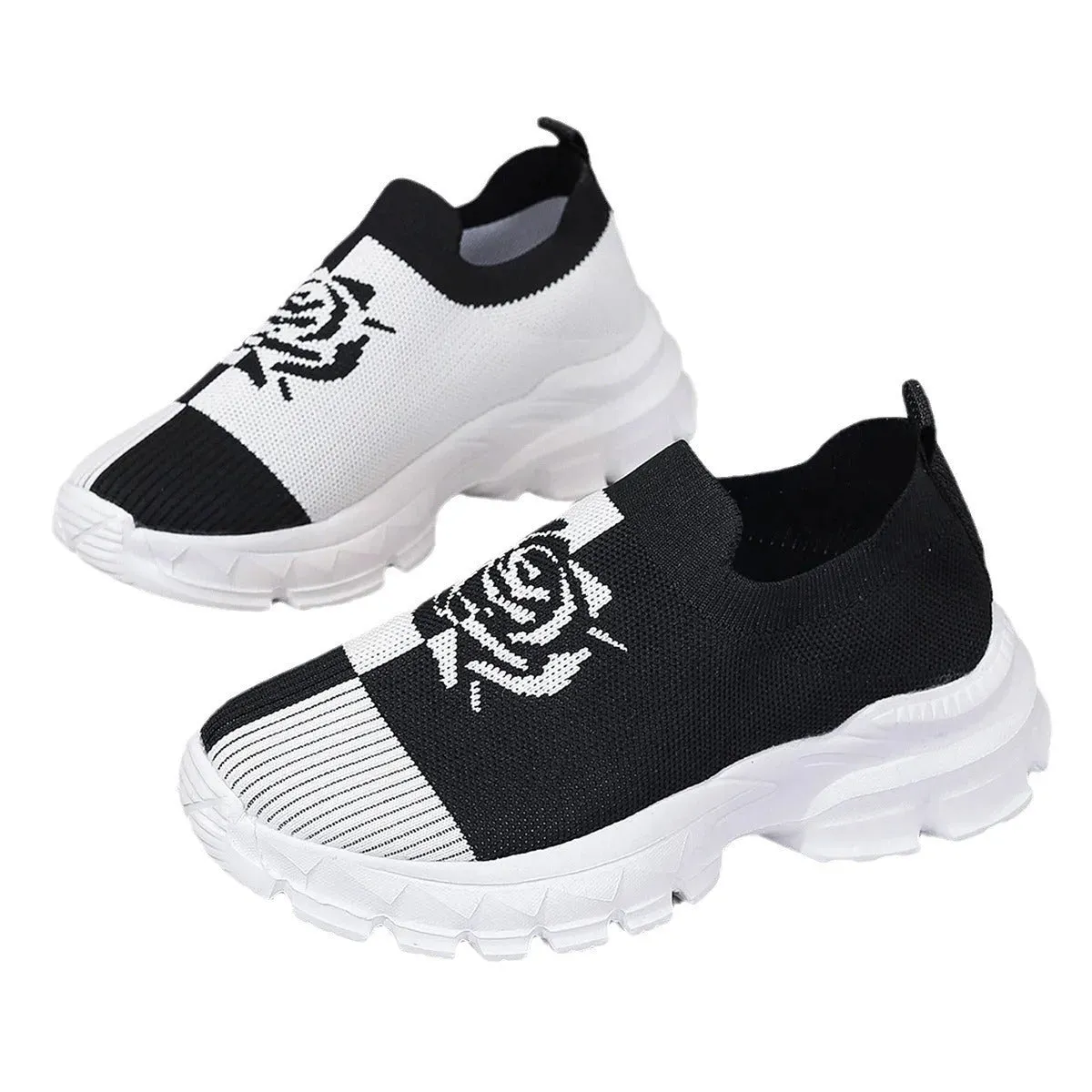 Breathable Sneaker Plus Size Flying Woven Women's