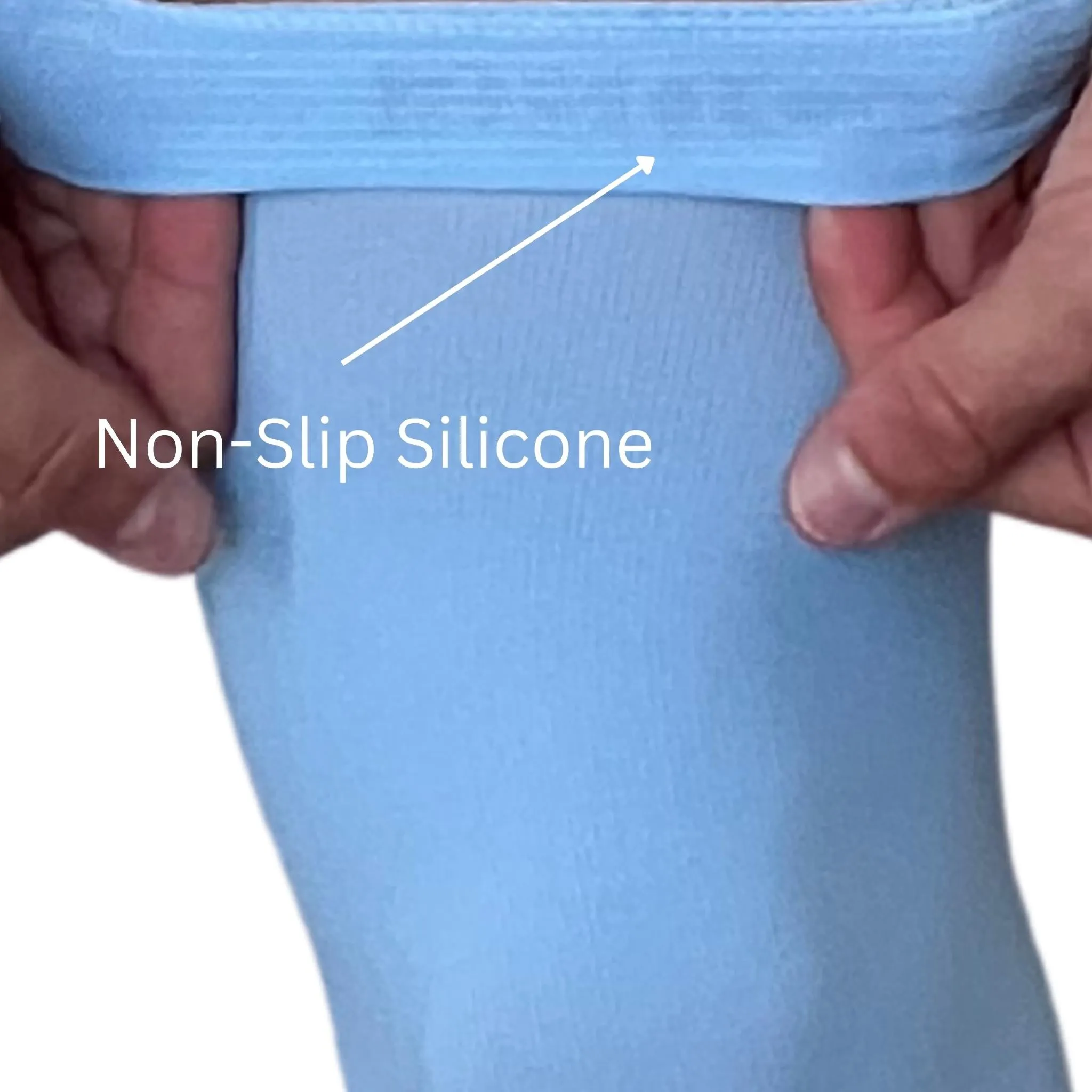 BRUCE BOLT Xtra Long Compression Leg Sleeves (pair) - BABY BLUE