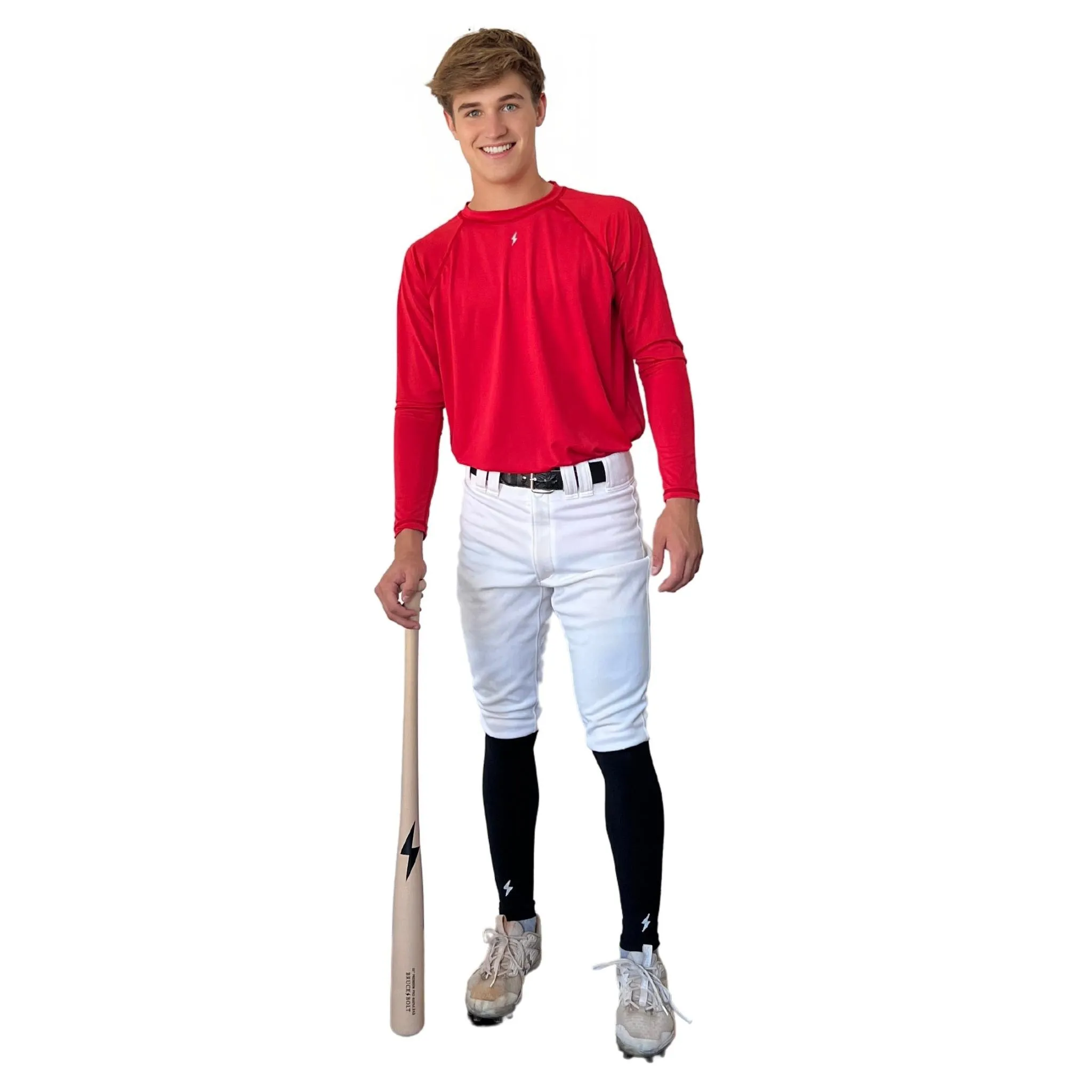 BRUCE BOLT Xtra Long Compression Leg Sleeves (pair) - BLACK