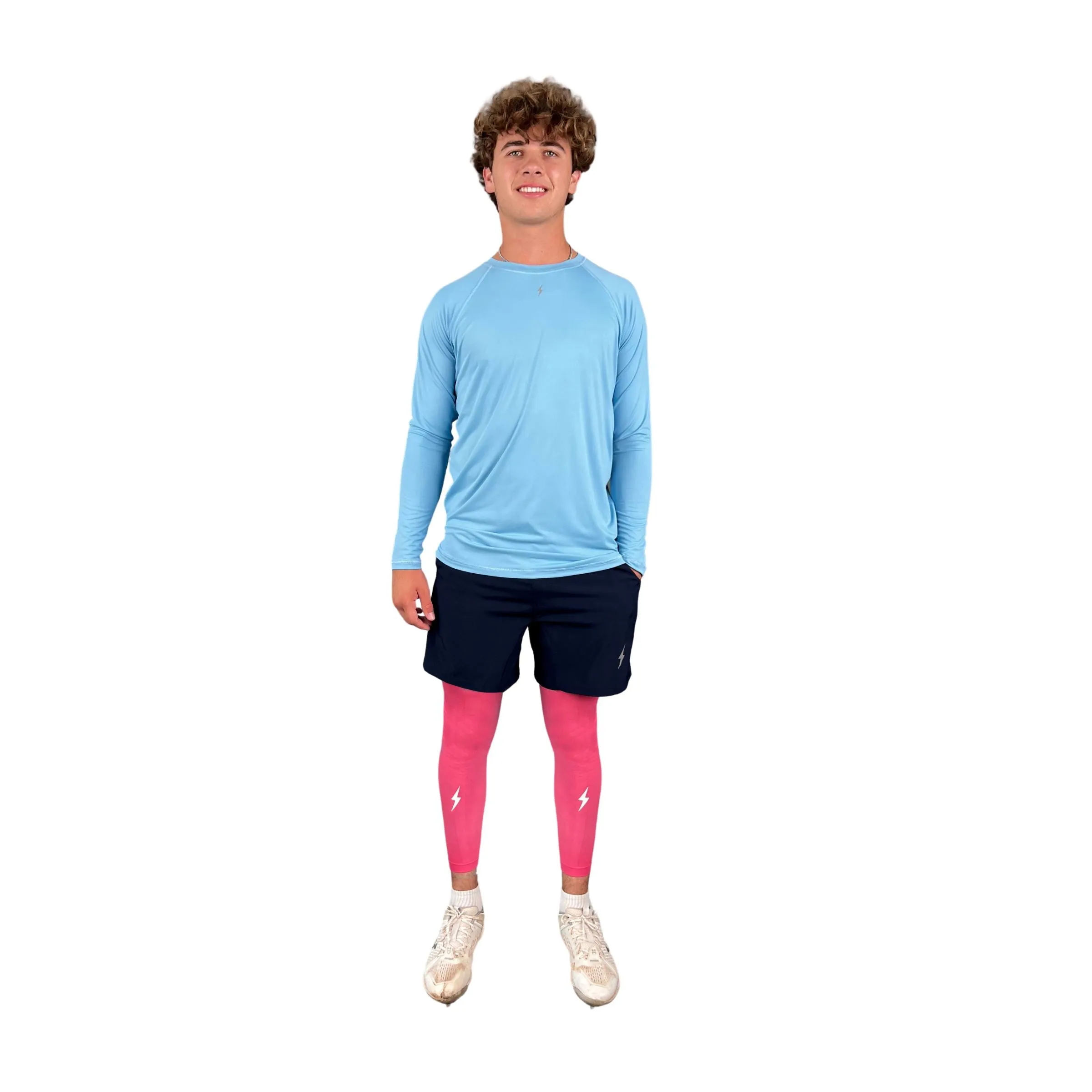 BRUCE BOLT Xtra Long Compression Leg Sleeves (pair) - DUSTY PINK