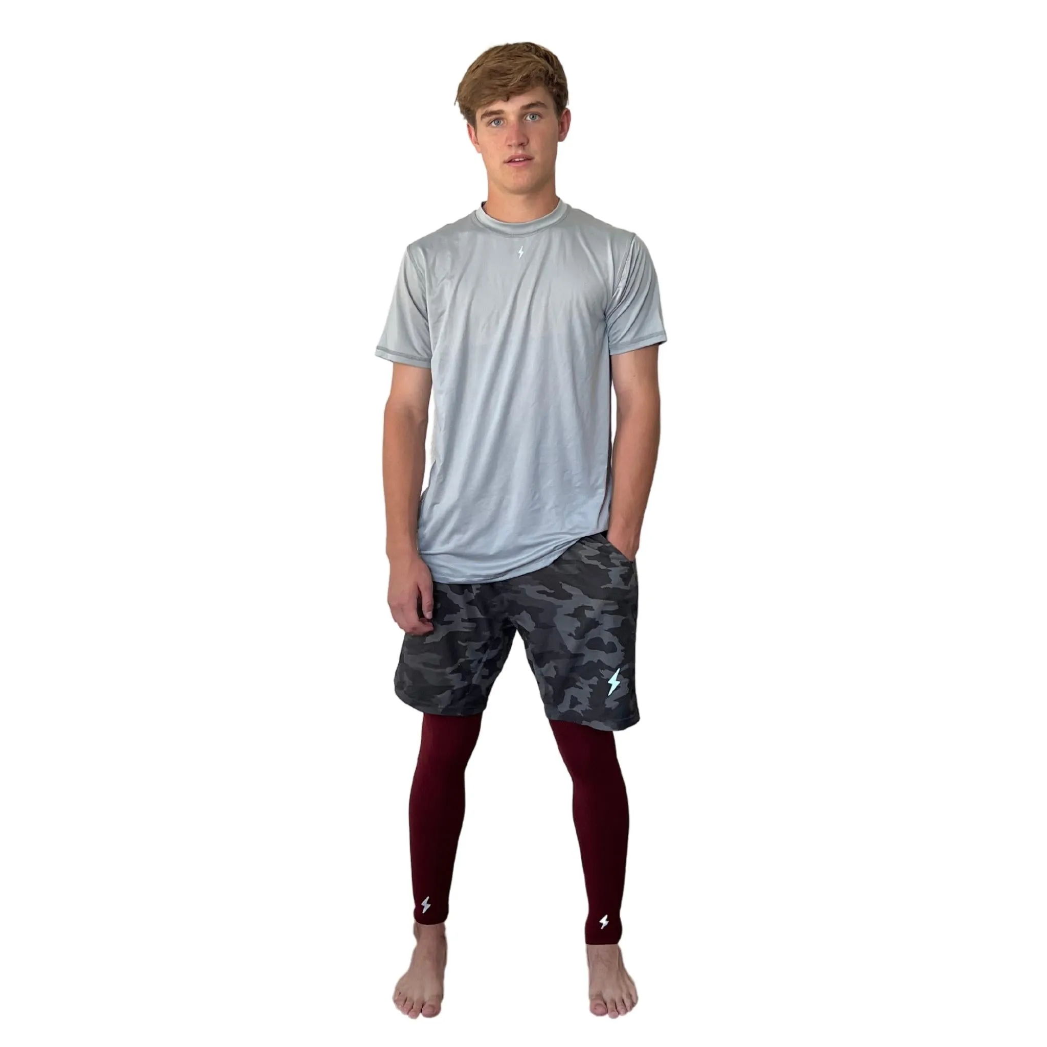 BRUCE BOLT Xtra Long Compression Leg Sleeves (pair) - MAROON