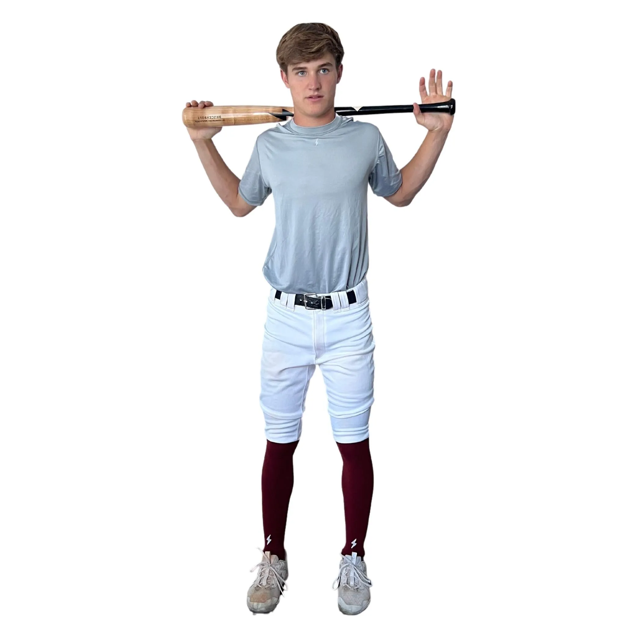 BRUCE BOLT Xtra Long Compression Leg Sleeves (pair) - MAROON