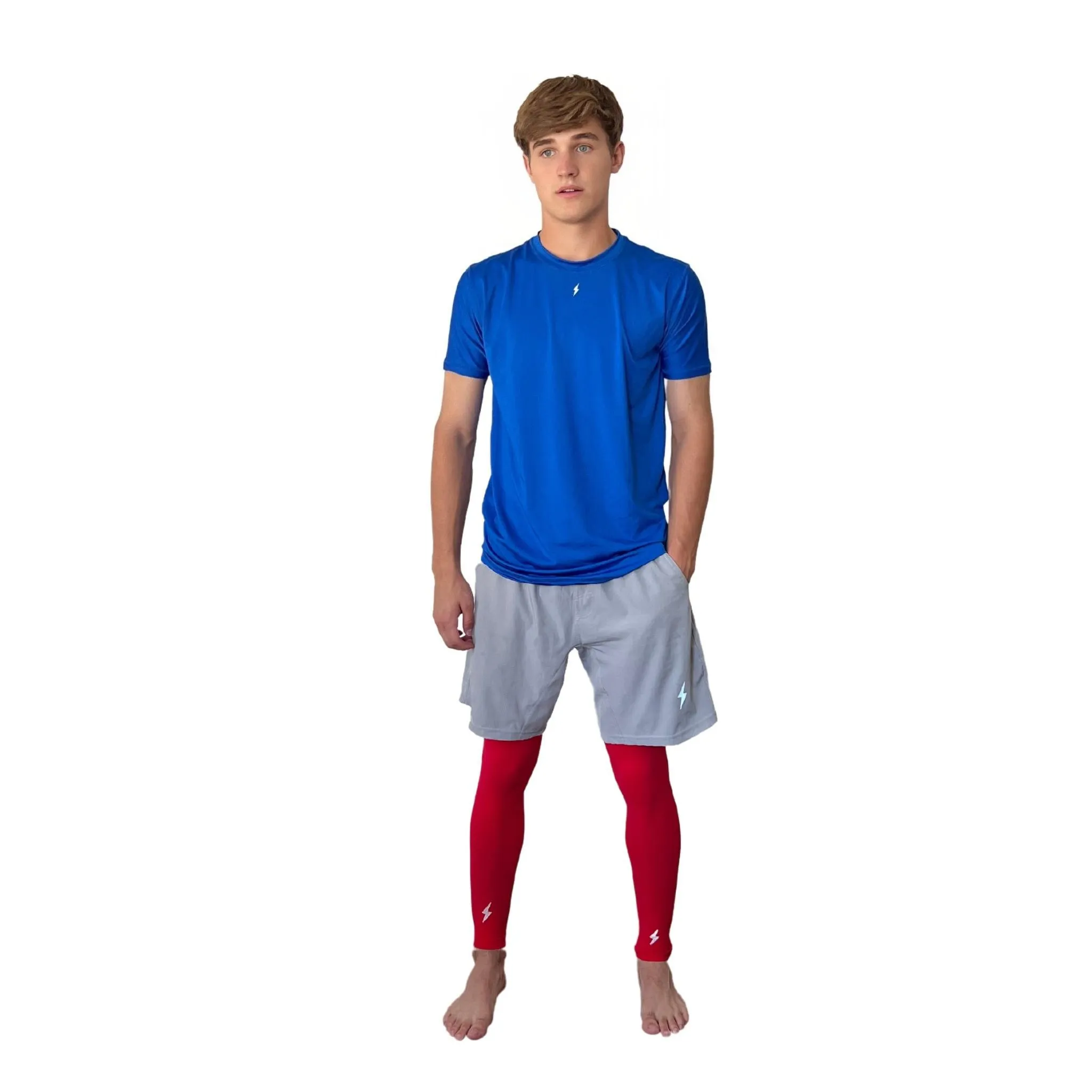 BRUCE BOLT Xtra Long Compression Leg Sleeves (pair) - RED