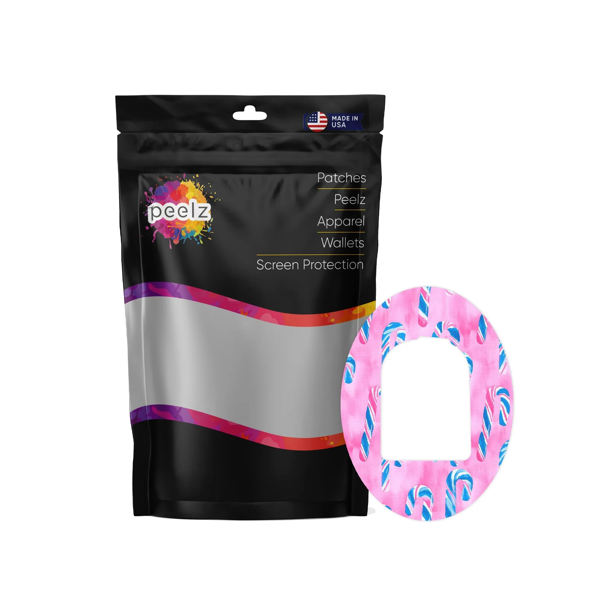 Candy Canes Patch Tape Designed for the Omnipod