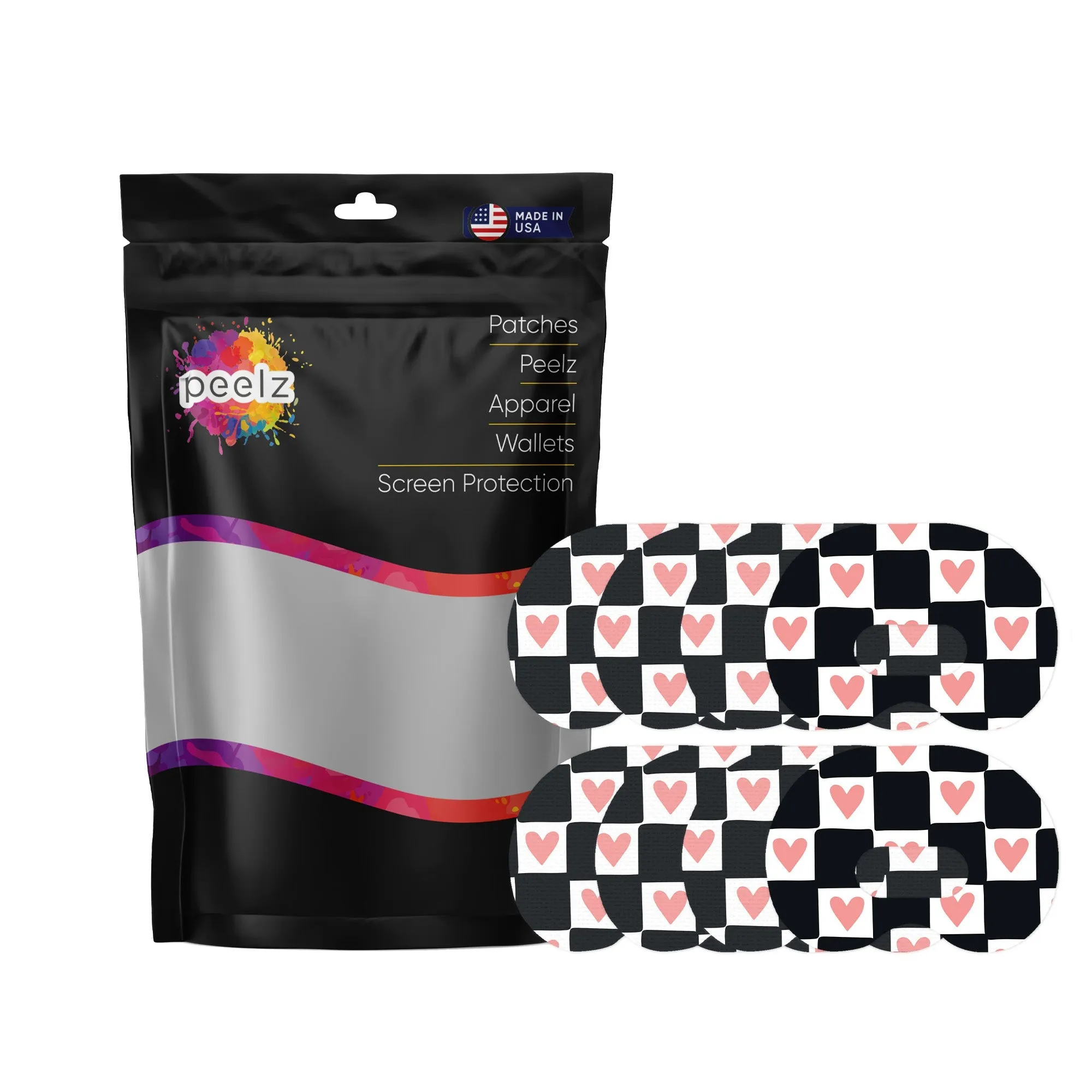 Checkered Hearts Patch  Medtronic CGM Tape