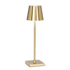 Classic Solar LED Table Lamp -  Brushed Gold