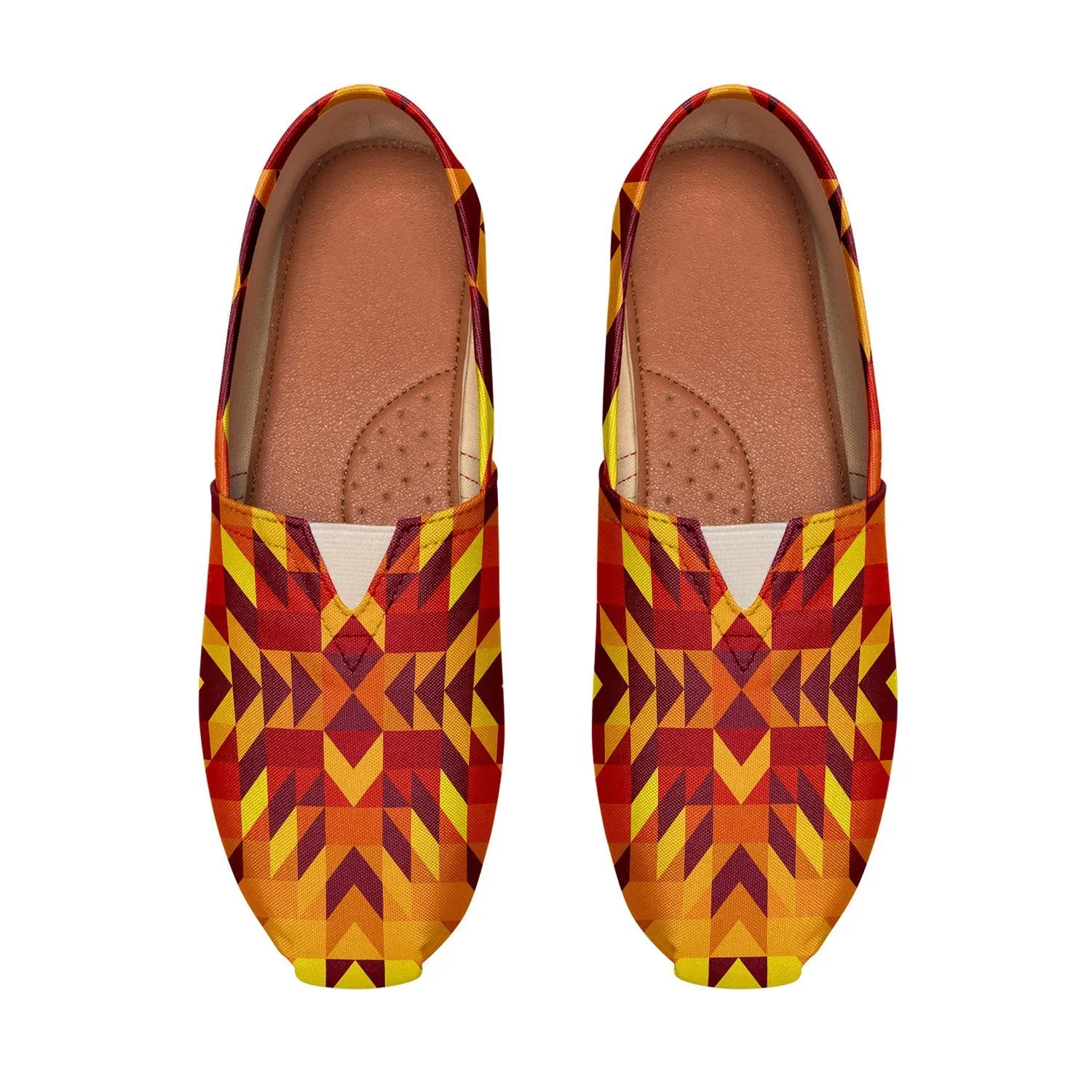 Desert Geo Yellow Red Slip On
