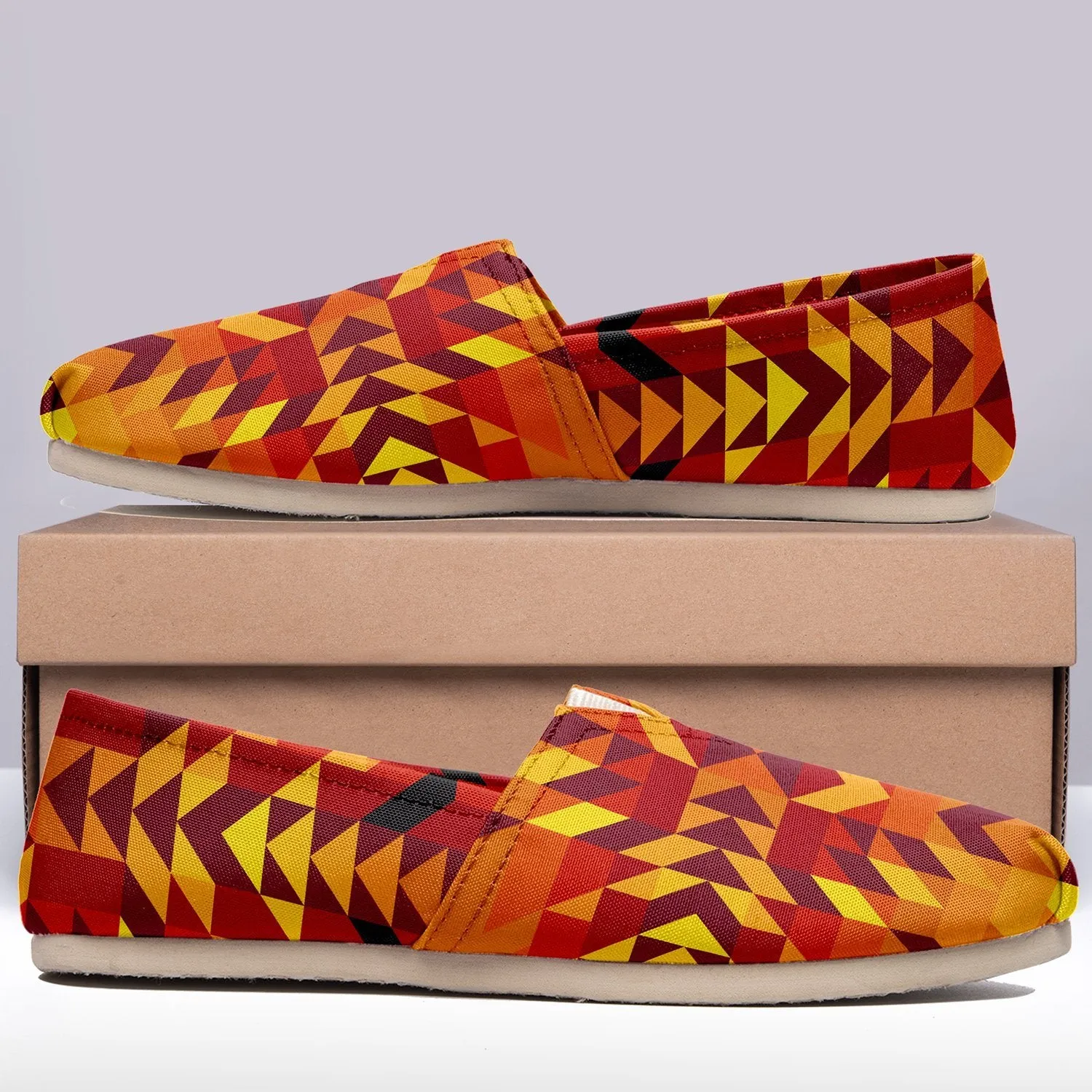 Desert Geo Yellow Red Slip On