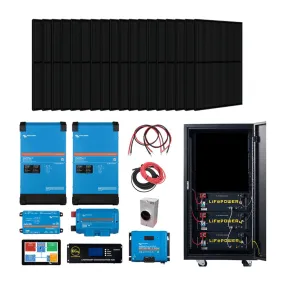 EG4 Complete Off-Grid Solar Kit - 4,800W 120/240V Output / 48VDC [15.36kWh EG4 Lithium Powerwall] 48VDC   5,460 Watts of Solar PV | [KIT-V0000]
