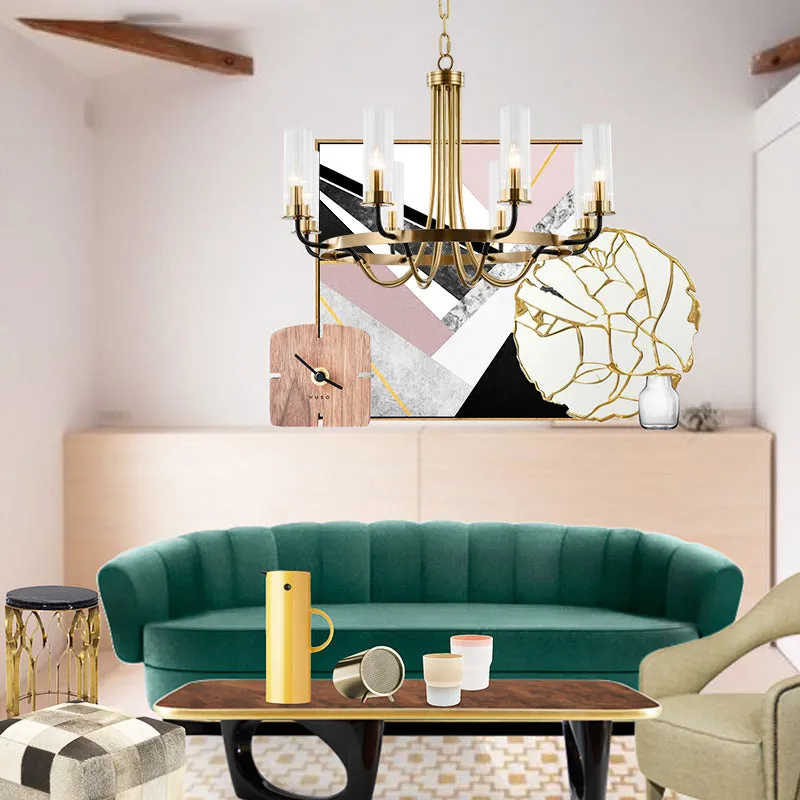 Elegant Modern Gold Chandelier