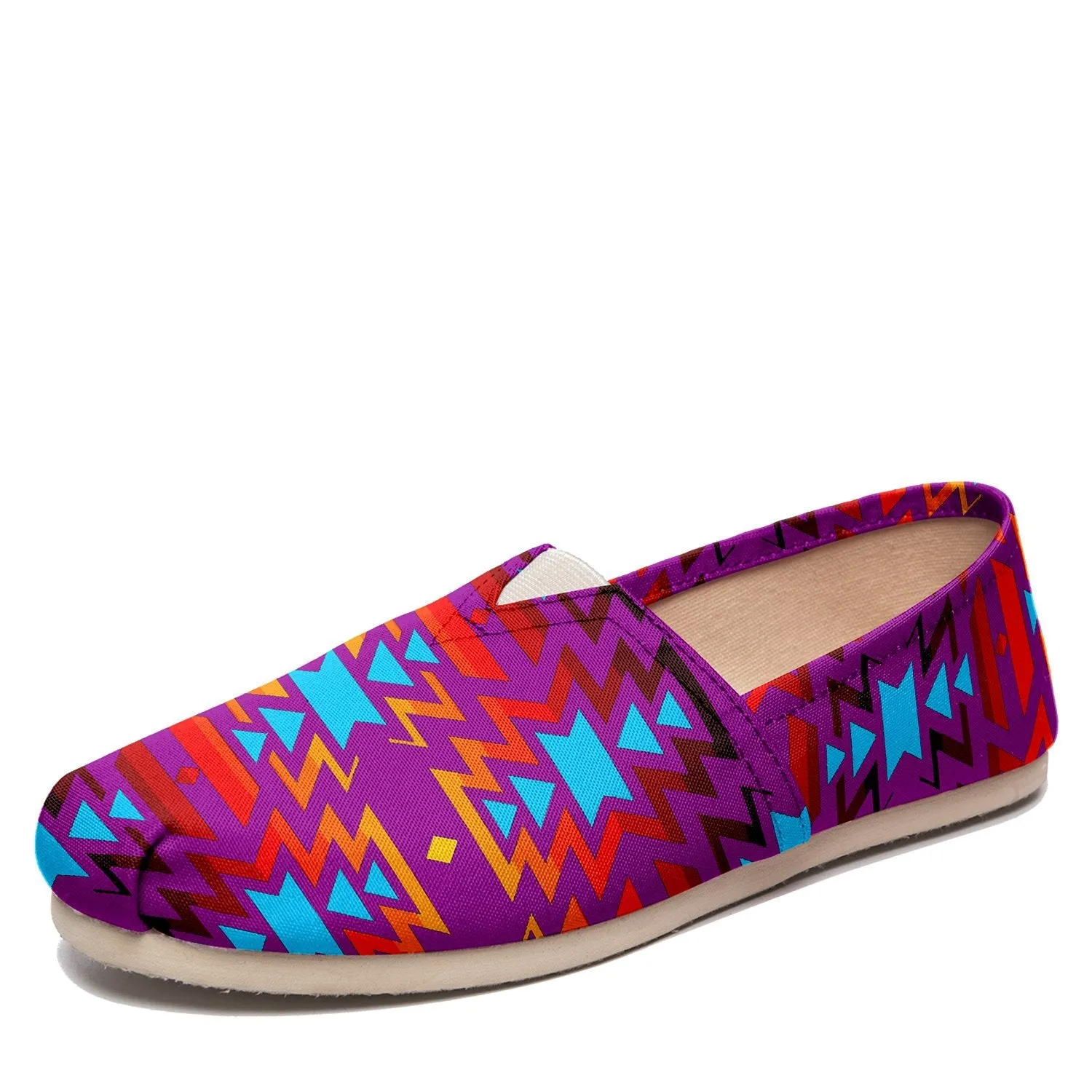 Fire Colors and Turquoise Purple Slip On
